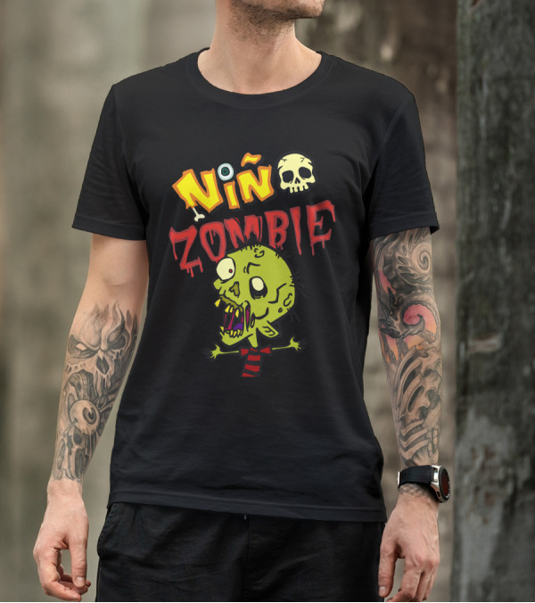 Niño Zombie Skull Cartoon Character T-Shirt
