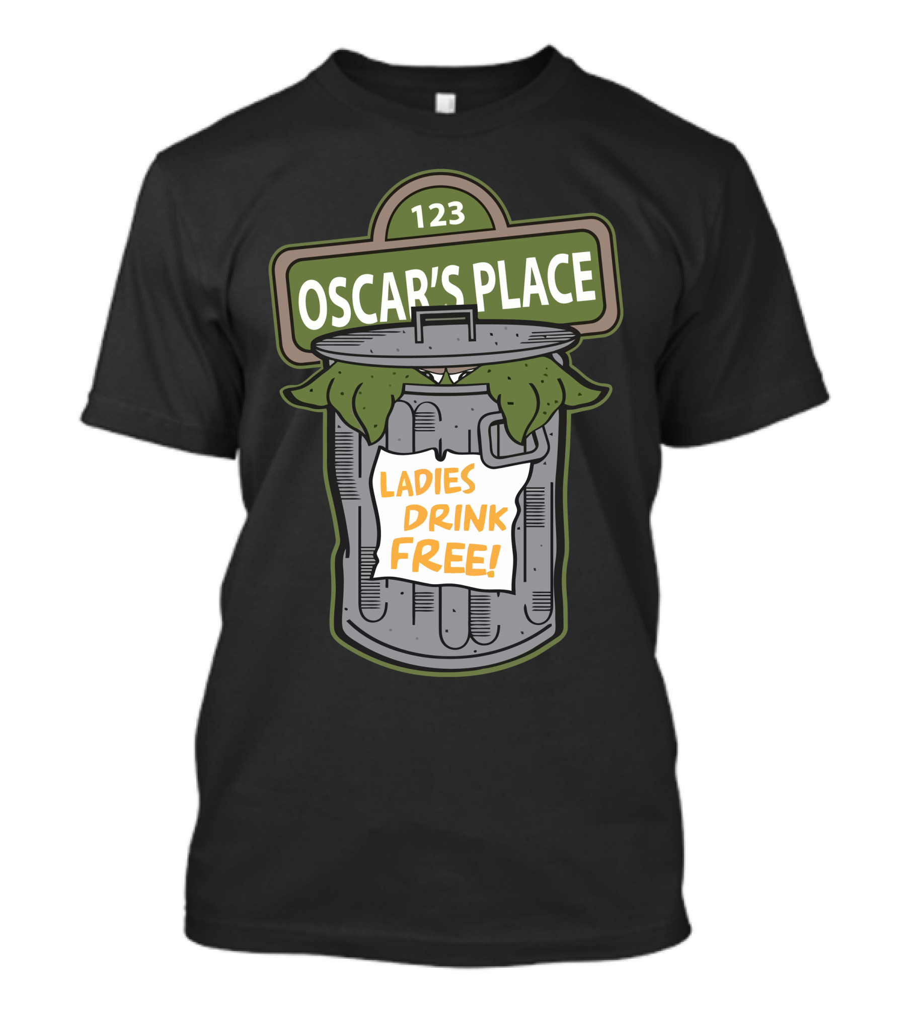 123 Oscar's Place Ladies Drink Free T-Shirt