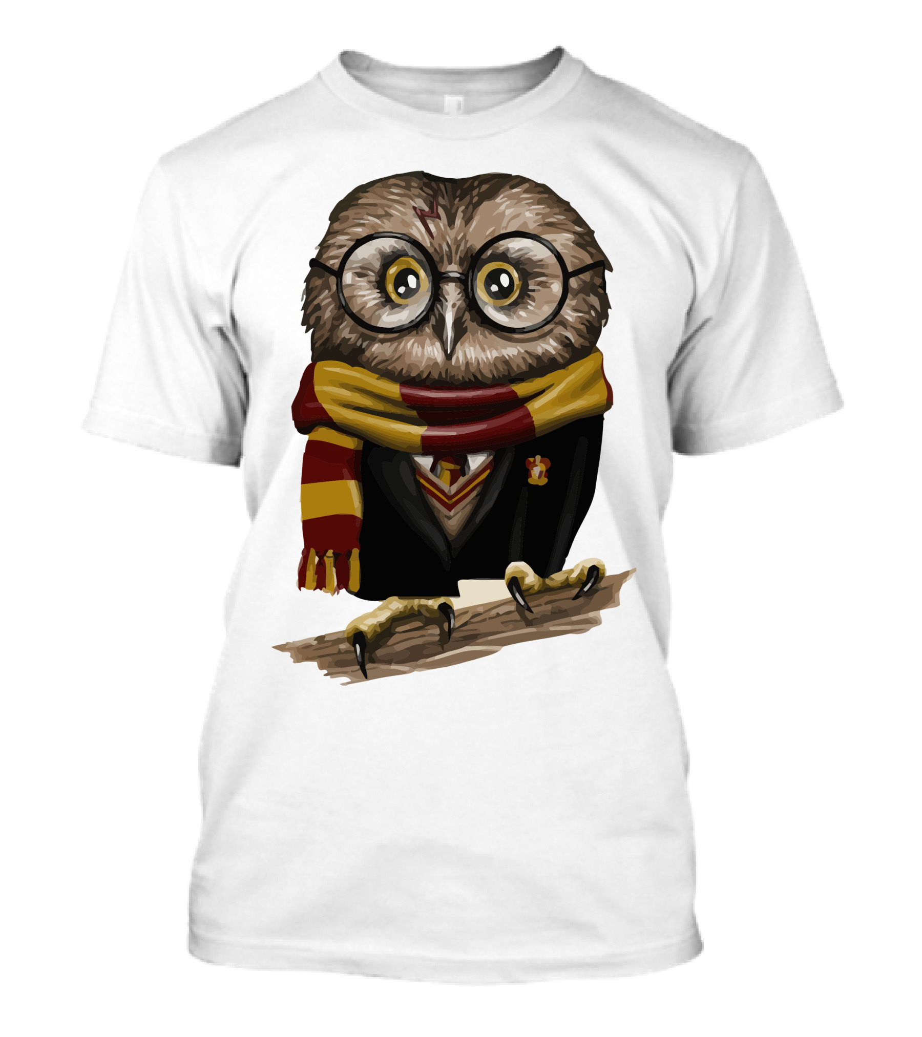 Owly Potter Gryffindor Owl With Glasses And Scarf T-Shirt