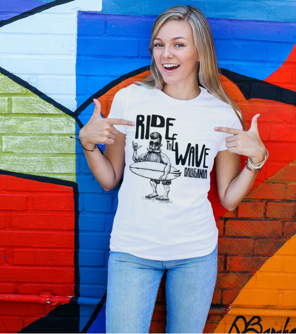 Ride The Wave California Surfer Beach Vibes T-Shirt