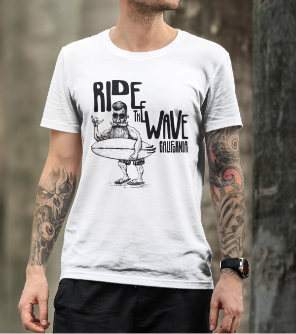 Ride The Wave California Surfer Beach Vibes T-Shirt