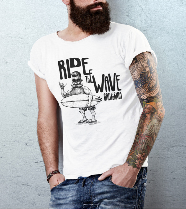 Ride The Wave California Surfer Beach Vibes T-Shirt