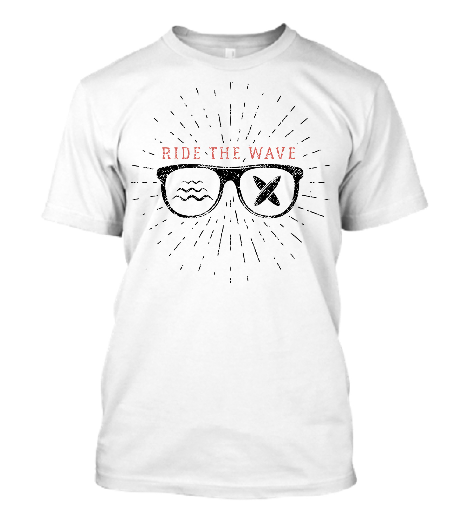 Ride The Wave Sunglasses With Wave And X Symbols T-Shirt