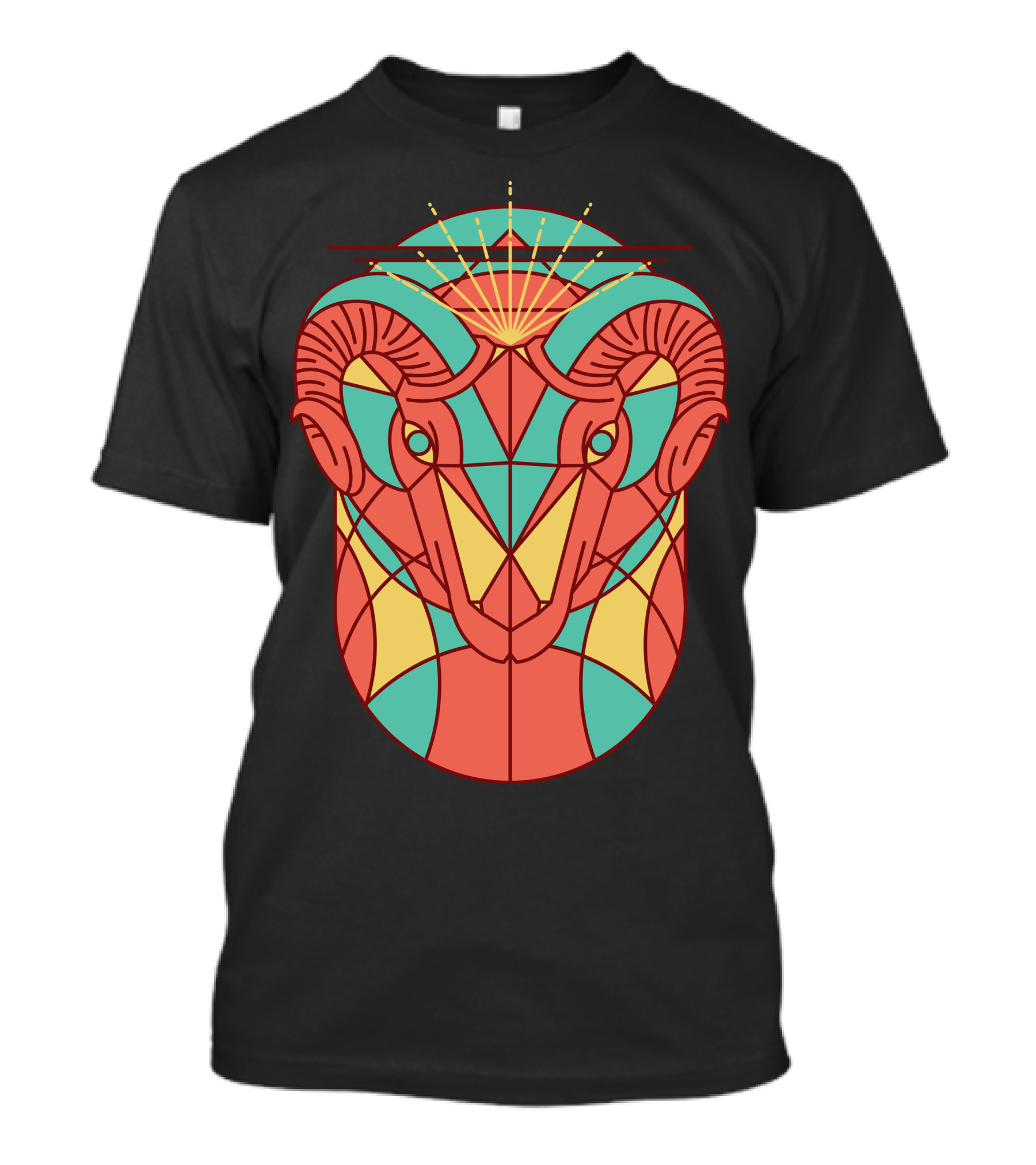 Taurus Geometric Bull Stained Glass T-Shirt
