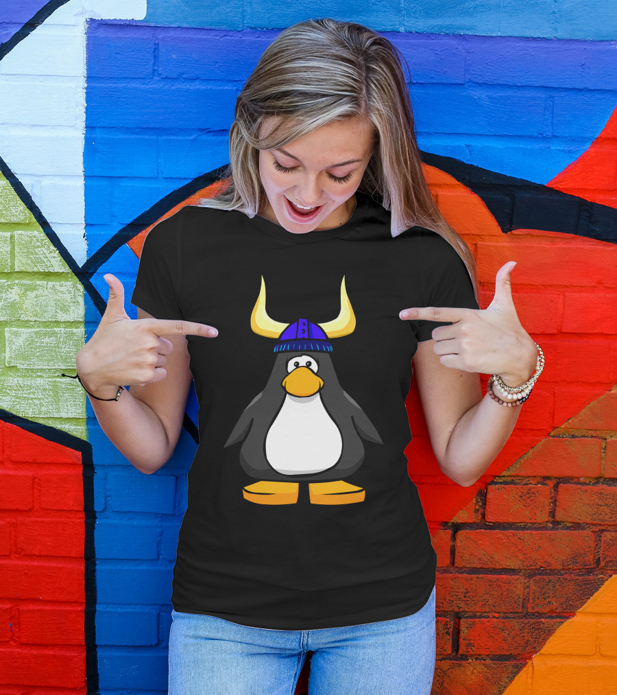 Vikings Penguin Horned Helmet Nordic T-Shirt