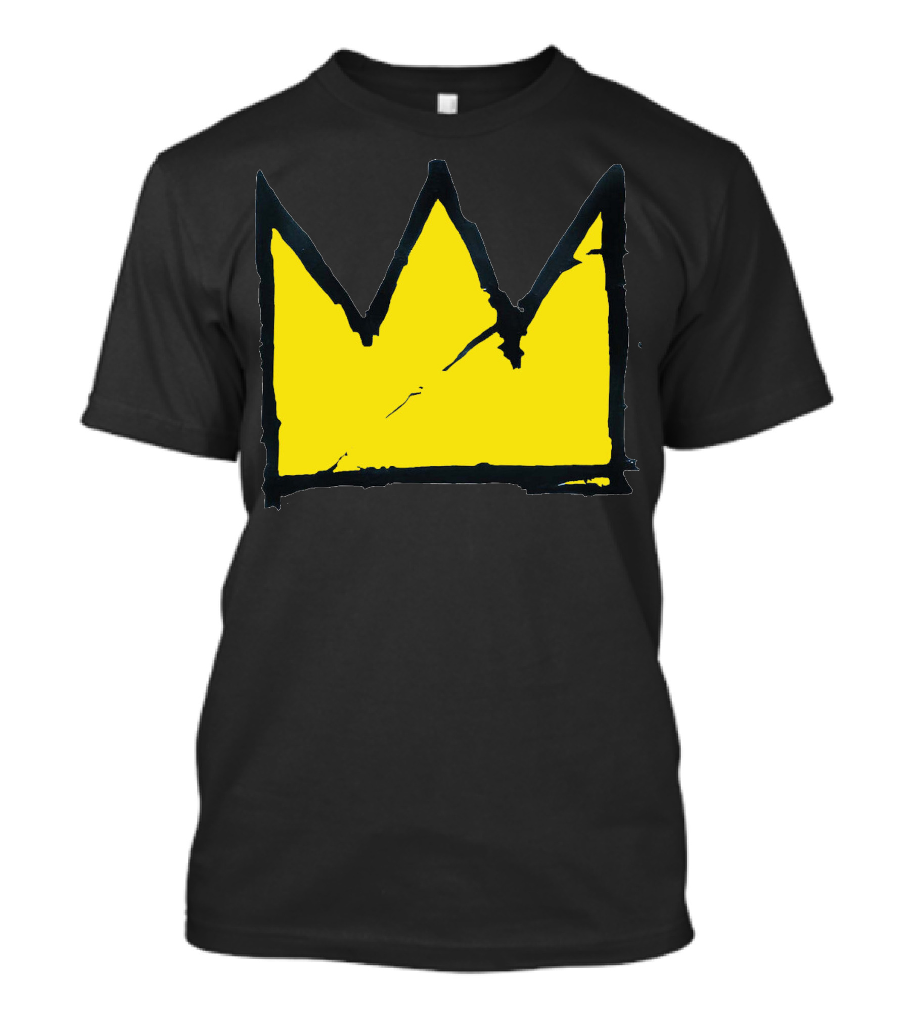 Basquiat Crown Iconic Yellow Black T-Shirt
