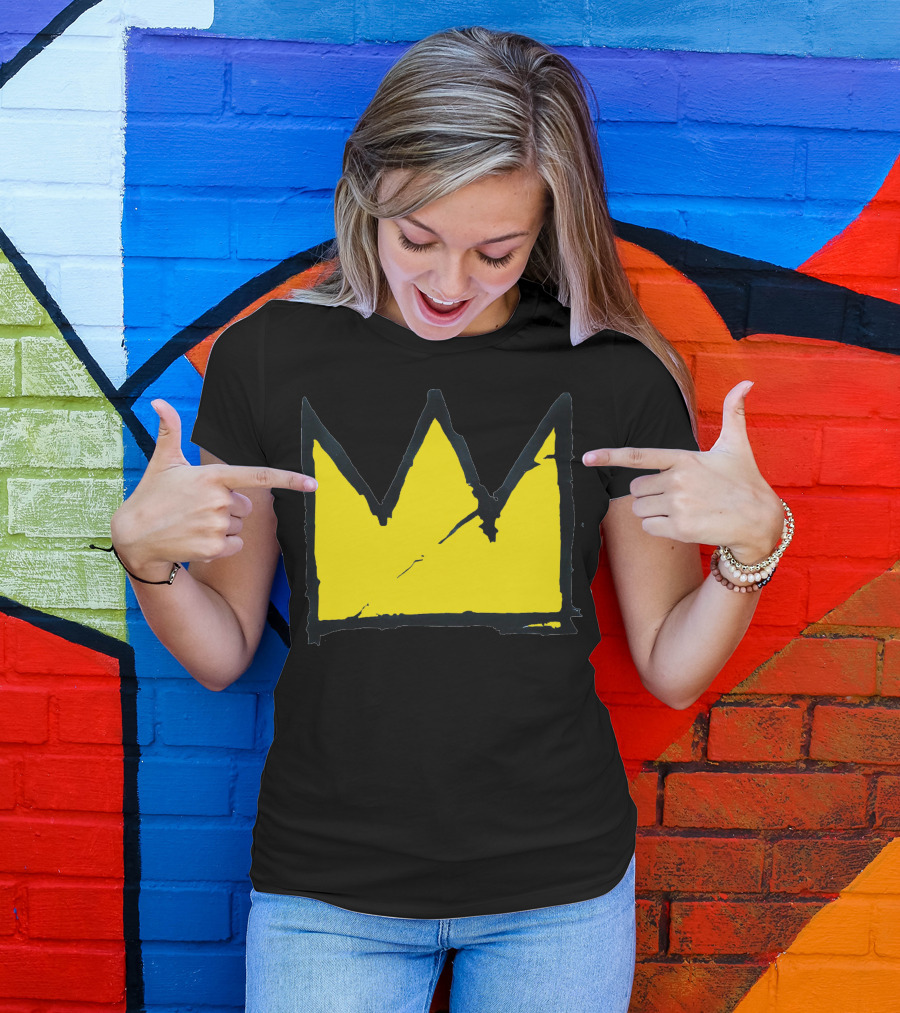 Basquiat Crown Iconic Yellow Black T-Shirt