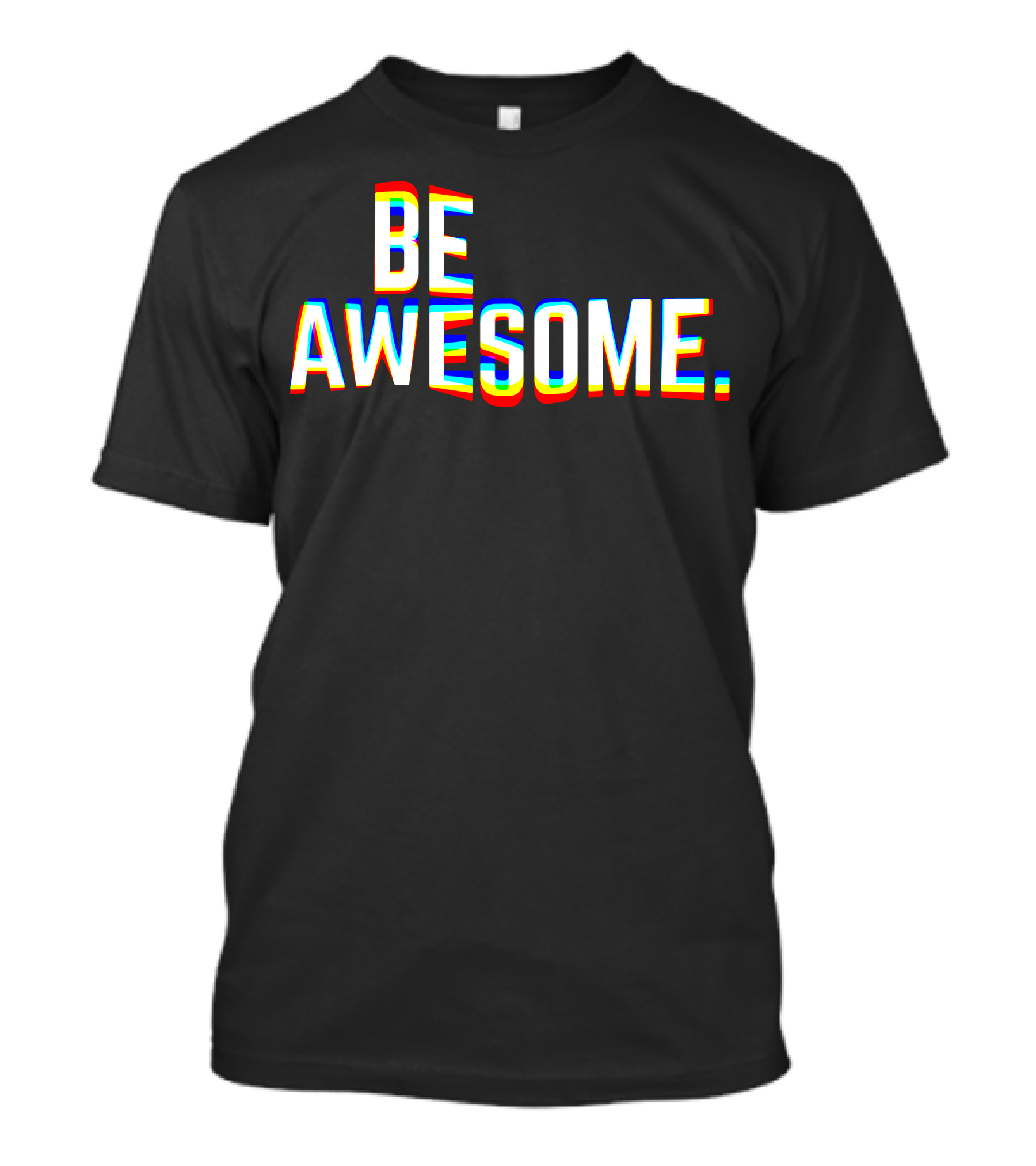 BE AWESOME Retro 3D Text Optical Illusion T-Shirt