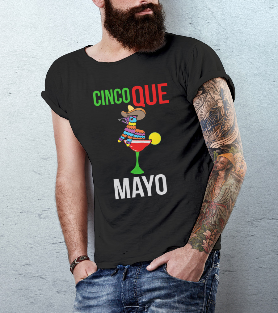 Cinco Que Mayo Sombrero Piñata Margarita Glass T-Shirt