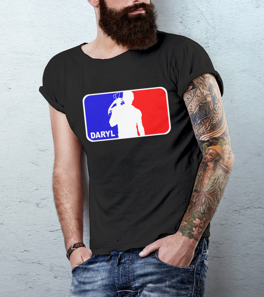 Daryl Daryl Style Crossbow Silhouette Red Blue T-Shirt