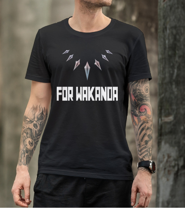 For Wakanda Tribute With Vibranium Necklace Elements T-Shirt