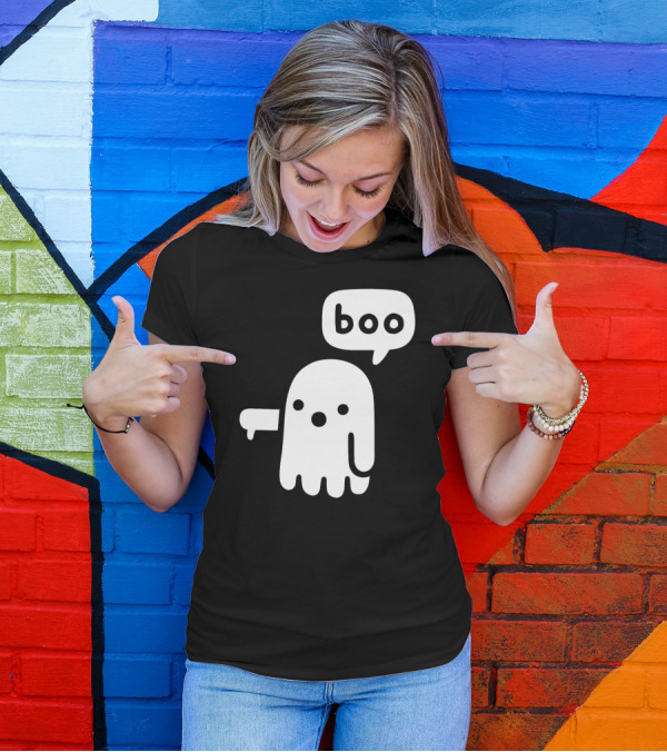 Boo Ghost With Pointing Gesture Of Disapproval T-Shirt