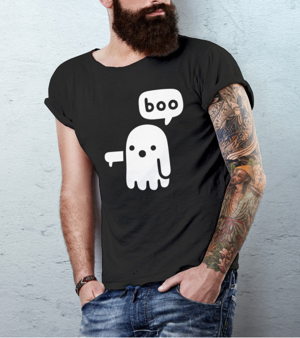 Boo Ghost With Pointing Gesture Of Disapproval T-Shirt