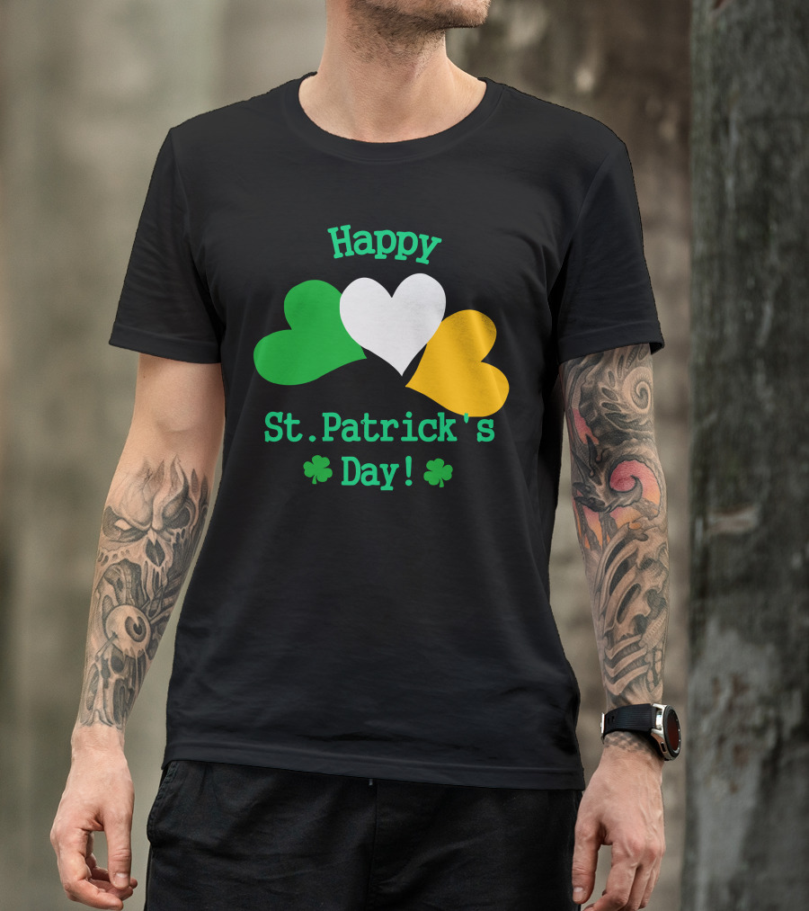 Happy St. Patrick's Day Shamrock Hearts And Clovers T-Shirt