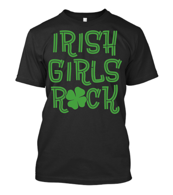 Irish Girls Rock Shamrock Motif T-Shirt