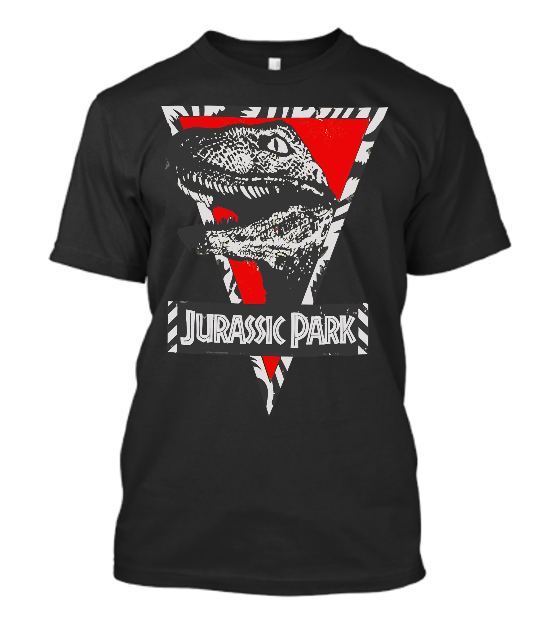 Jurassic Park Raptor Triangle Red Stripe T-Shirt