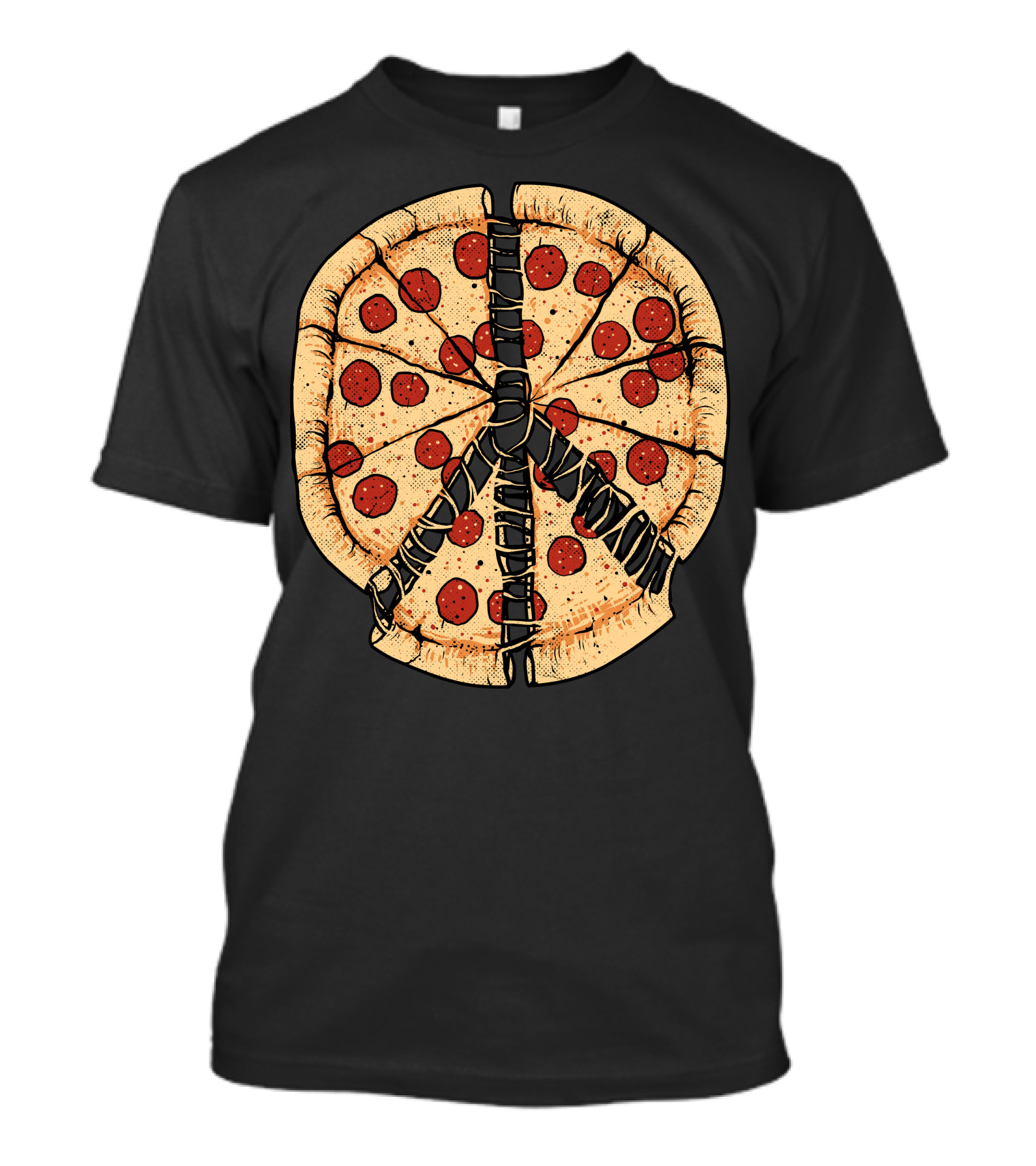 Peacezza Pizza Peace Symbol Pepperoni T-Shirt