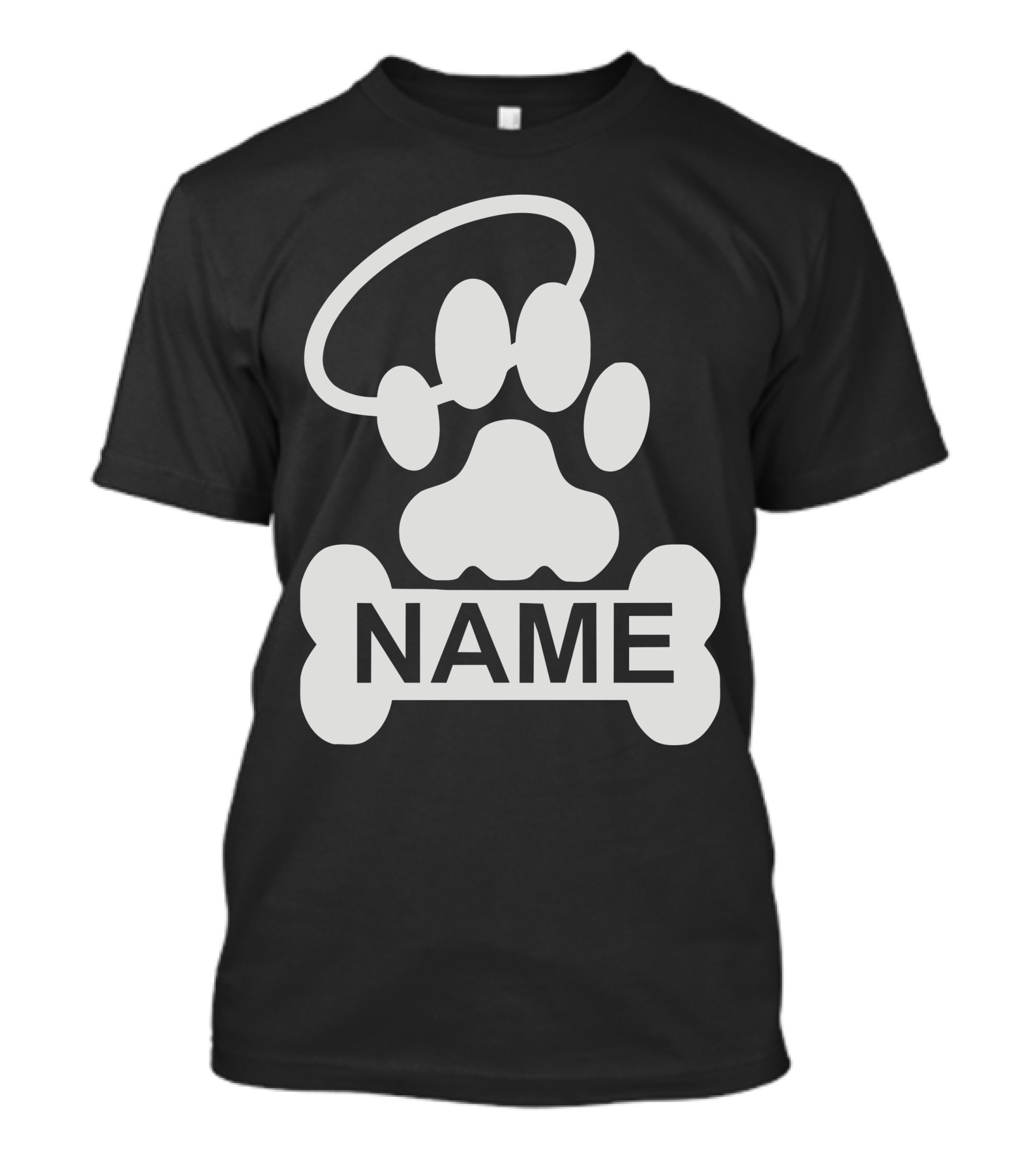 Customized Paw Print Halo Bone NAME T-Shirt