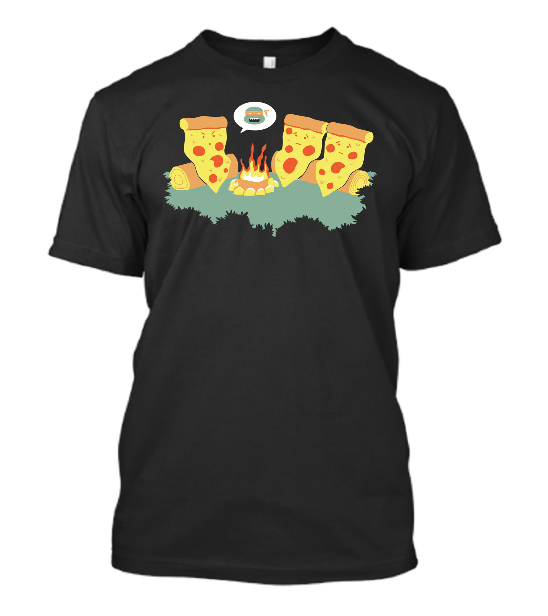 Campfire Pizza Story With Monster Slice T-Shirt