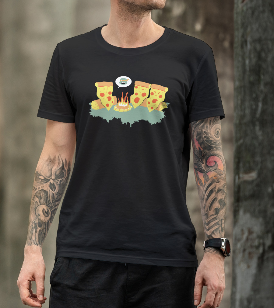 Campfire Pizza Story With Monster Slice T-Shirt