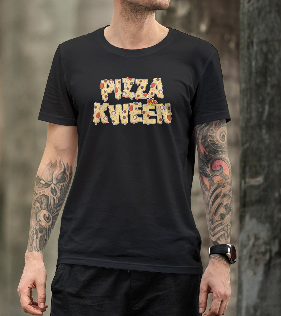 Pizza Kween Cheesy Crowned Letters Pepperoni T-Shirt