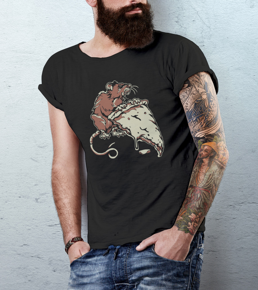 Pizza Rat Eating Cheese Slice T-Shirt