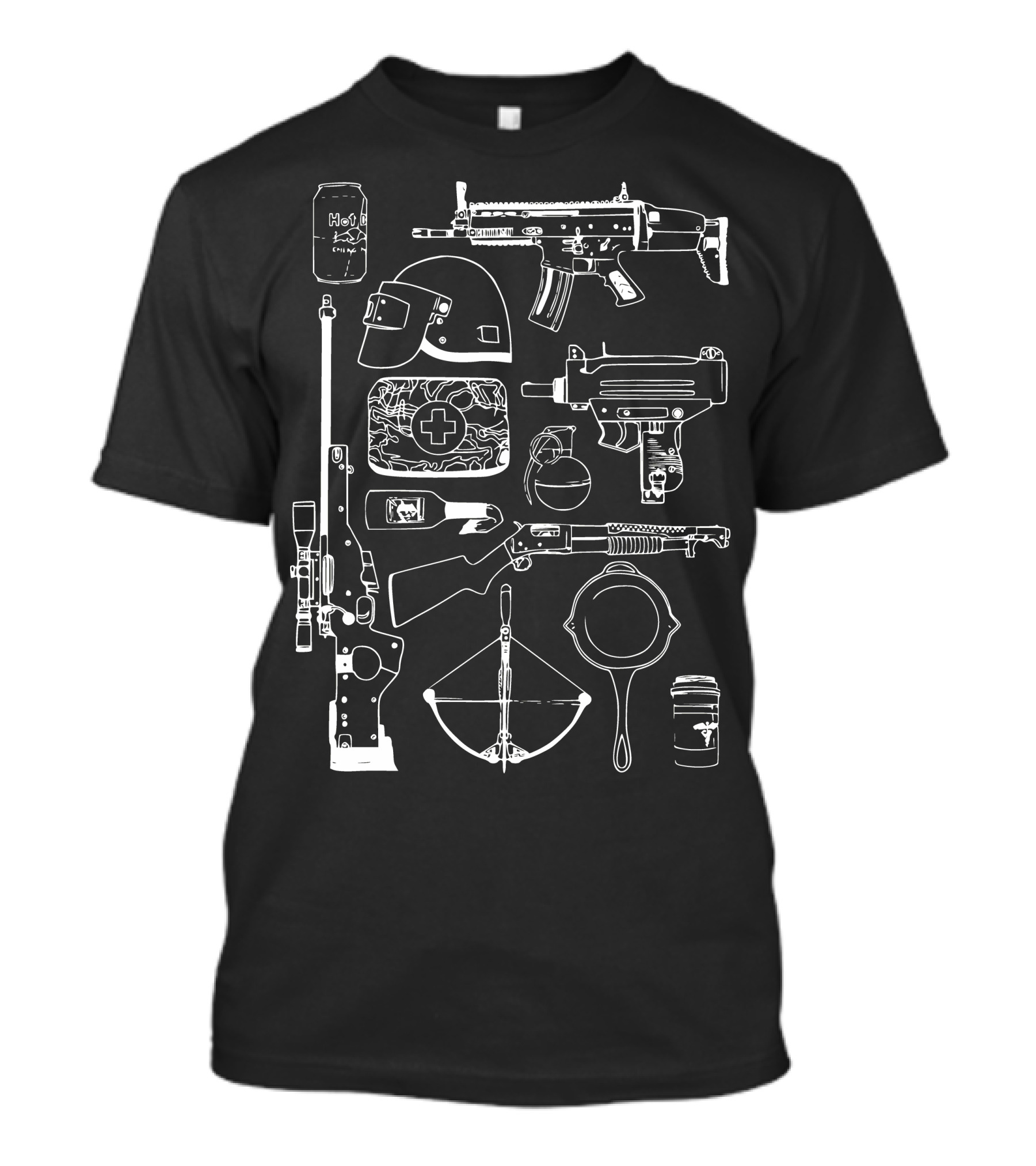 Playerunknown Battlegrounds Equipment And Weapons Collection T-Shirt
