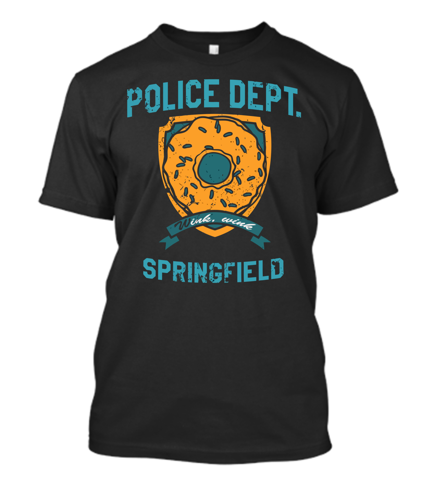Police Dept Wink Wink Springfield Donut Badge T-Shirt