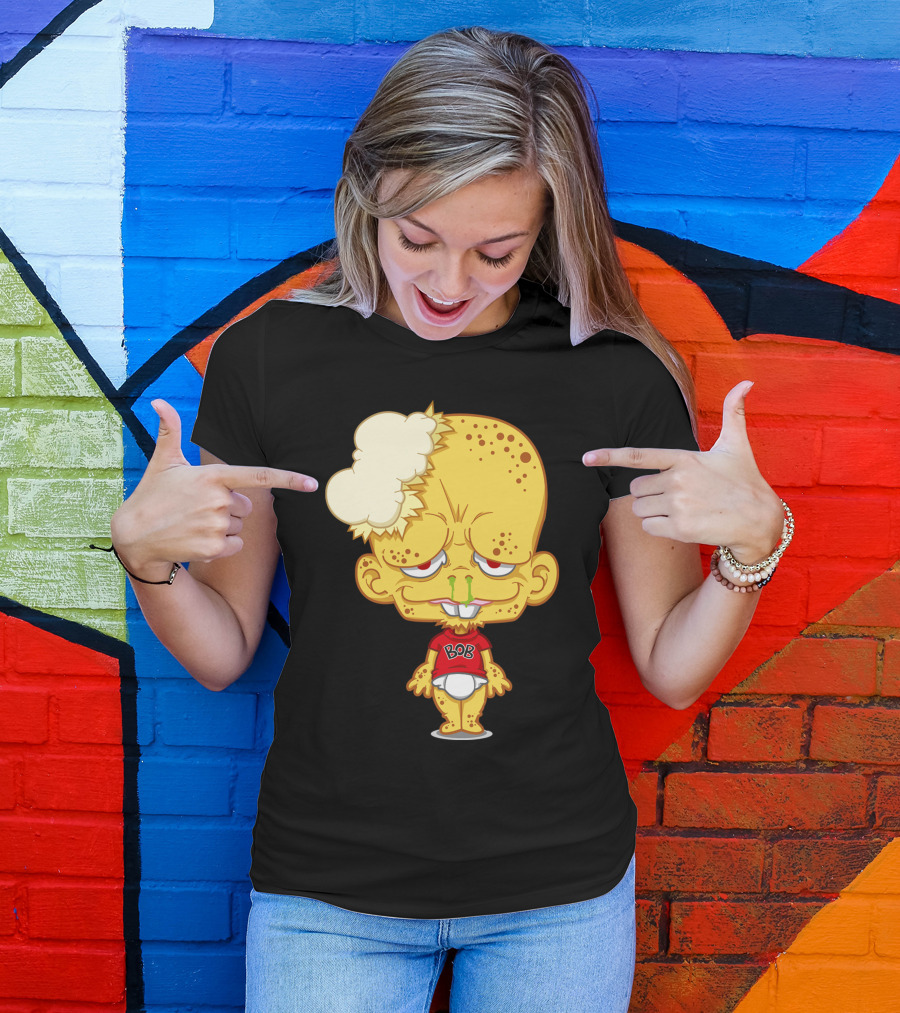 Popelbob Popcornkopf Bob Character With Yellow Face And Popcorn Hair T-Shirt