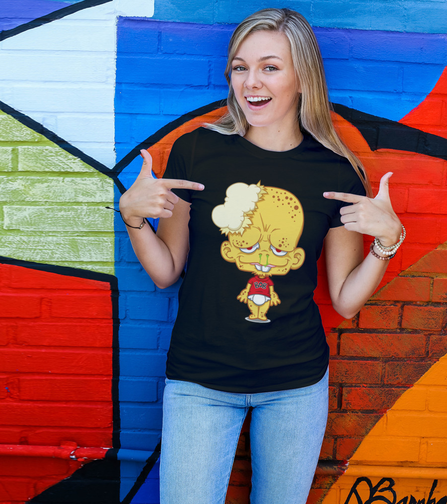 Popelbob Popcornkopf Bob Character With Yellow Face And Popcorn Hair T-Shirt