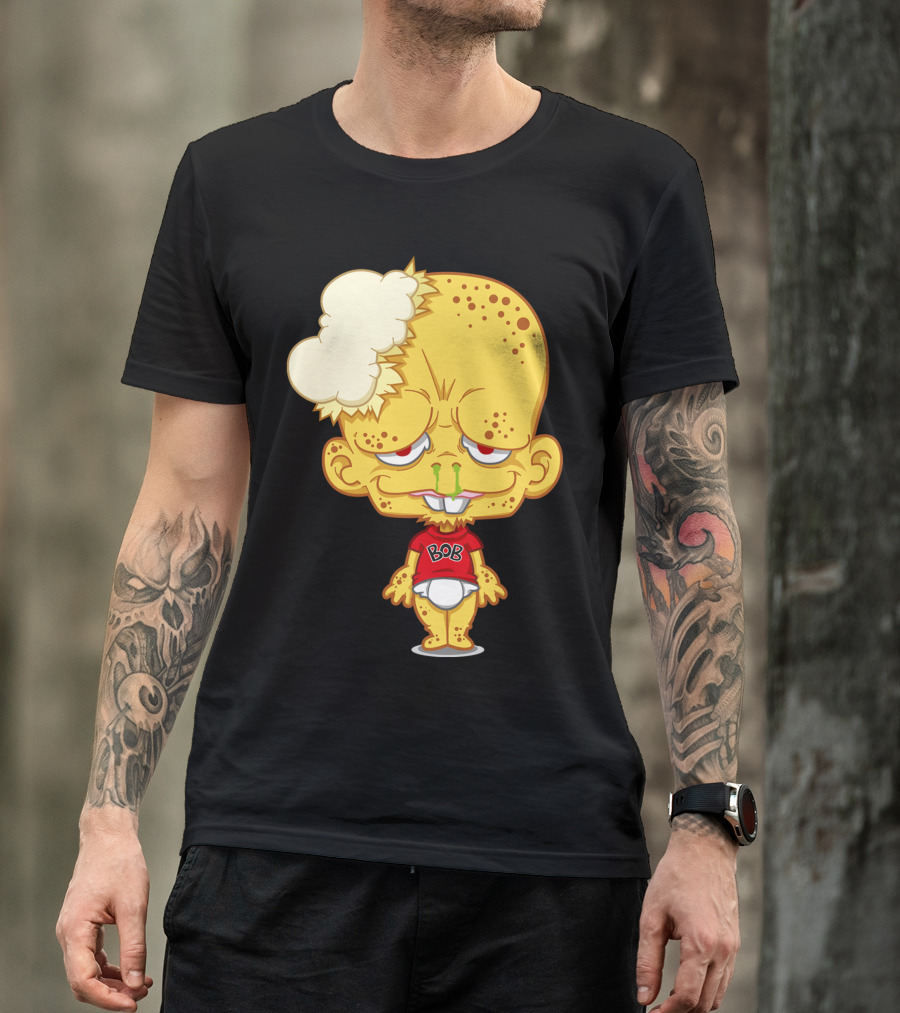 Popelbob Popcornkopf Bob Character With Yellow Face And Popcorn Hair T-Shirt