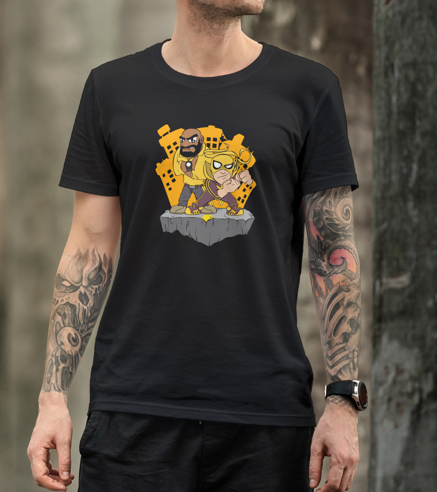Power Man And Iron Fist Dynamic Cartoon Duo Adventure T-Shirt