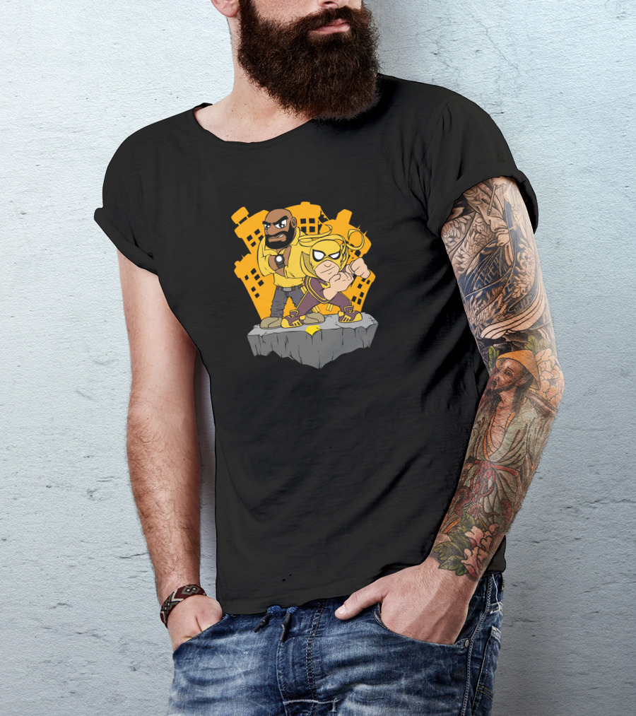 Power Man And Iron Fist Dynamic Cartoon Duo Adventure T-Shirt