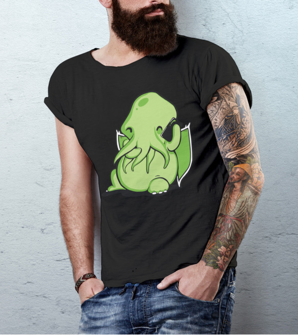 Prank Call Of Cthulhu Lovecraftian Creature With Phone T-Shirt