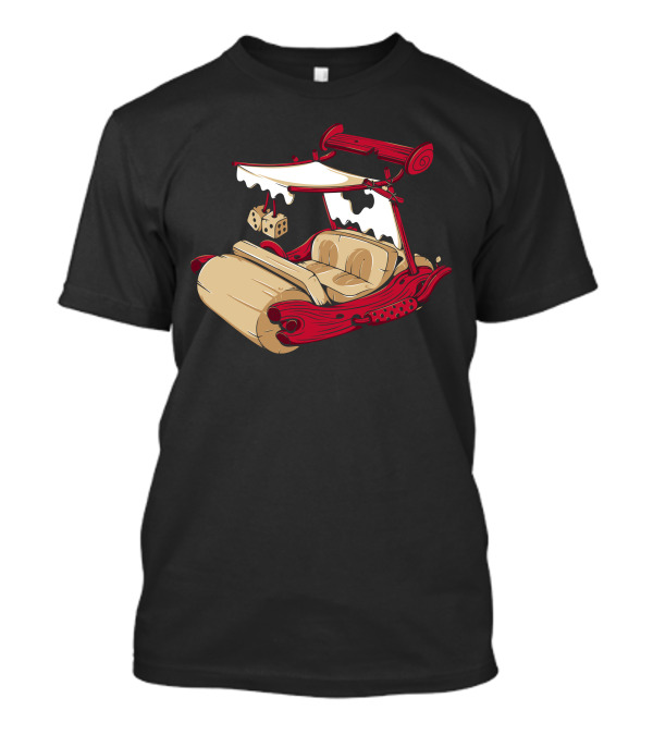 Flintstones Inspired Dino-Mobile With Dice Hanging From Roof T-Shirt