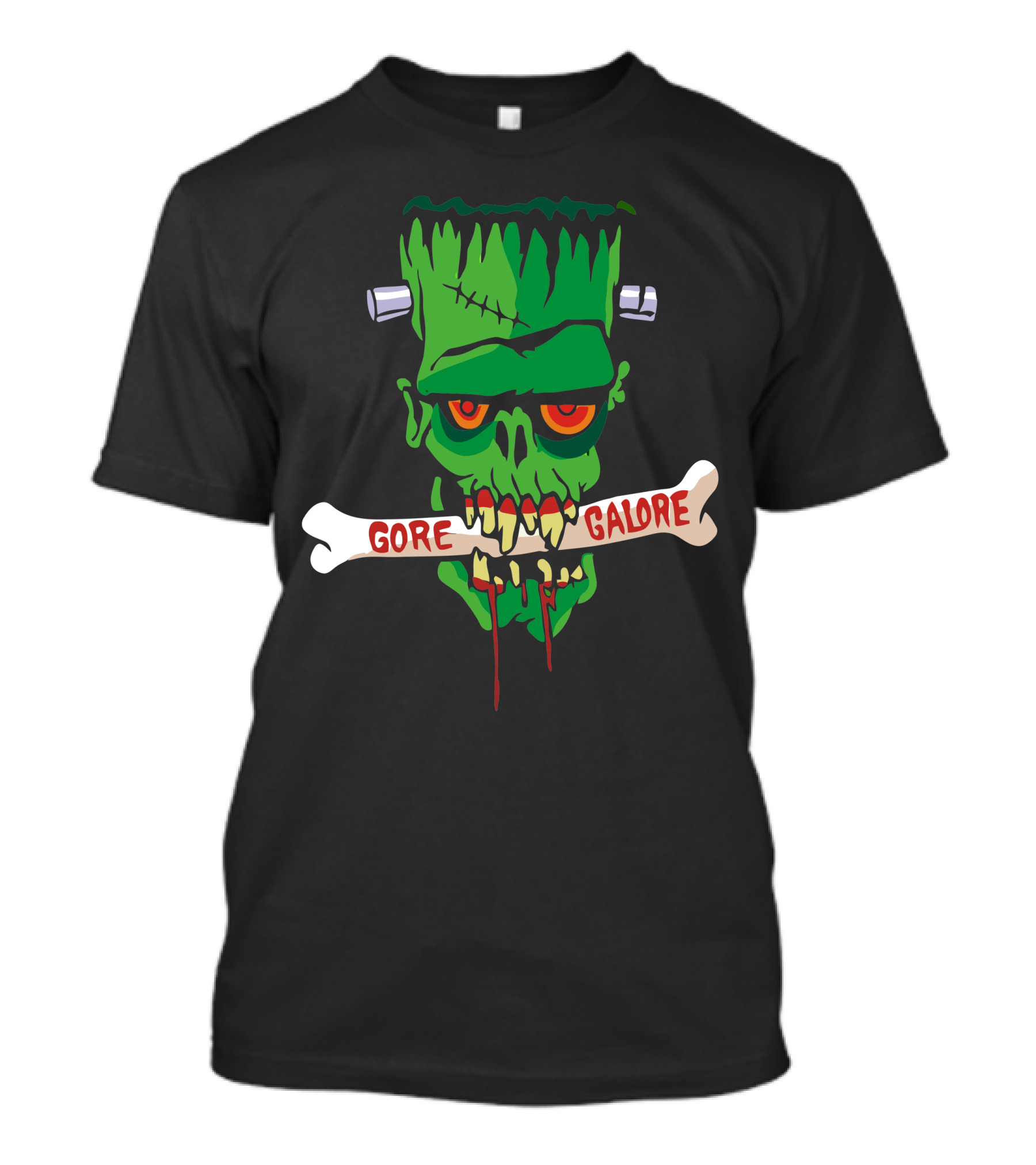 Gore Galore Frankenstein Monster Head With Bone T-Shirt