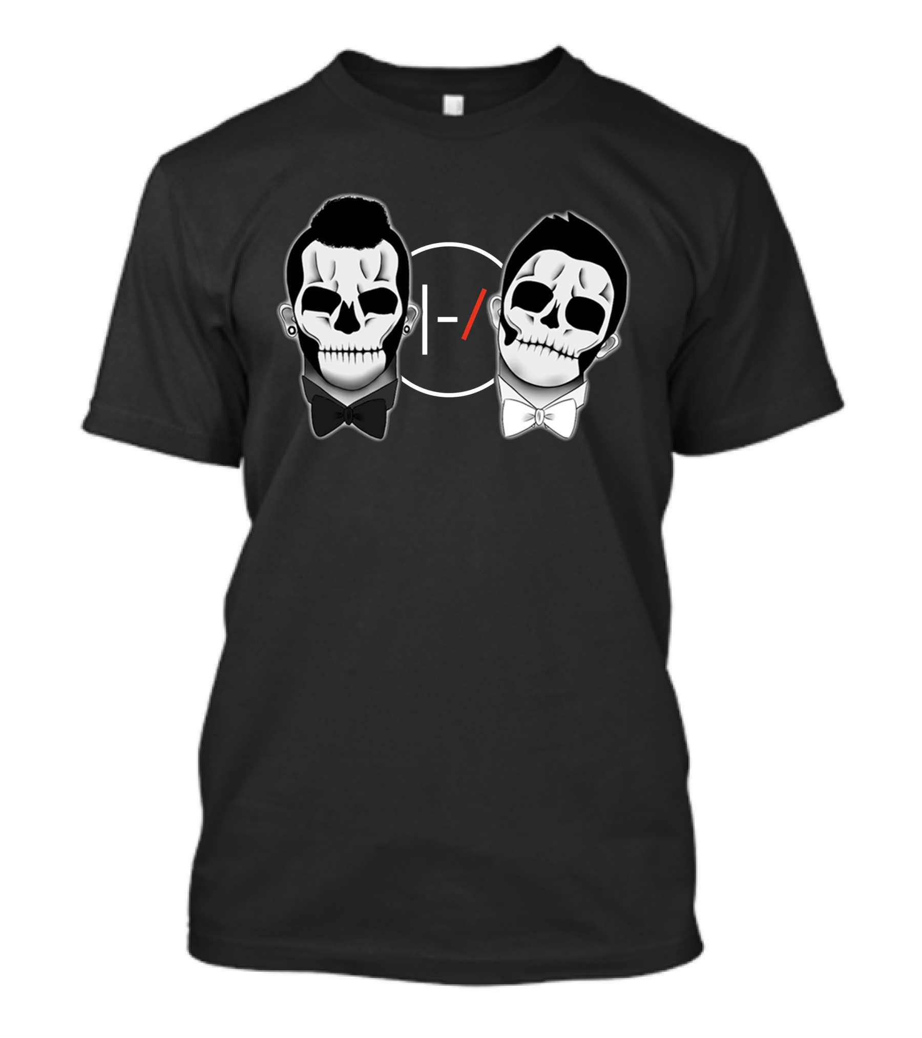 Two Skull Faces With Twenty One Pilots T-Shirt