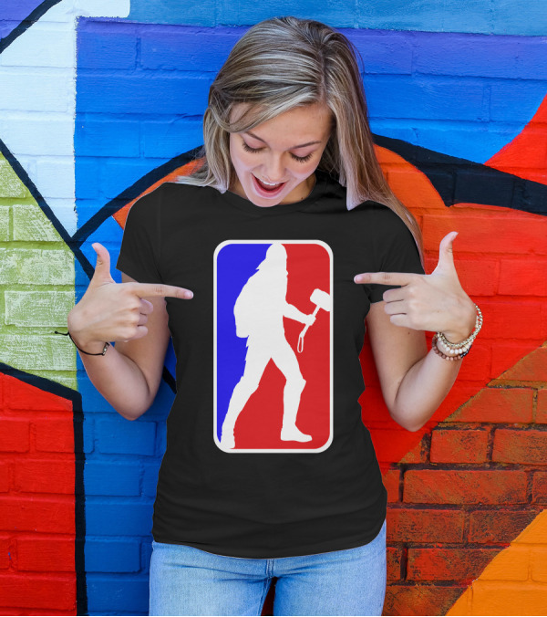 Thor Basketball League Silhouette Mjolnir T-Shirt