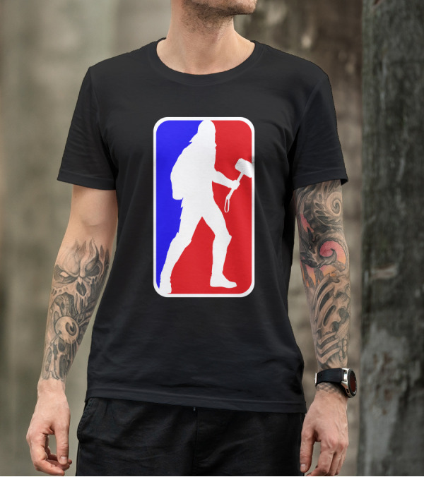 Thor Basketball League Silhouette Mjolnir T-Shirt