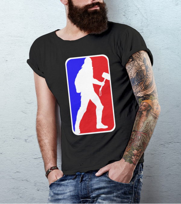 Thor Basketball League Silhouette Mjolnir T-Shirt