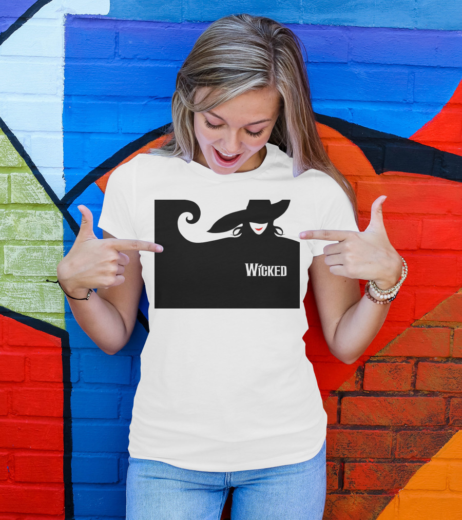 Wicked Musical Witch Silhouette With Red Lips And Hat T-Shirt