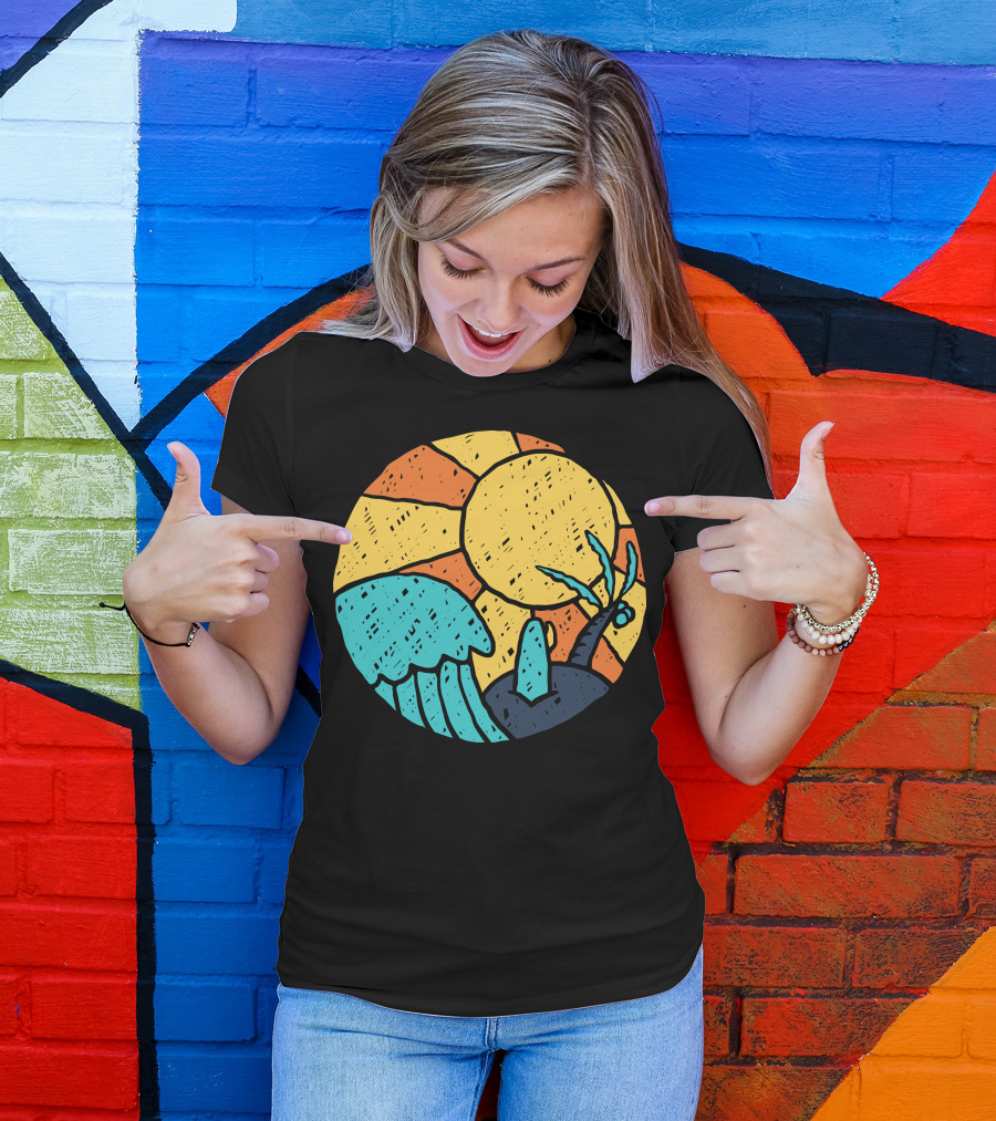 Beach Vibes Sun Wave Palm Tree T-Shirt