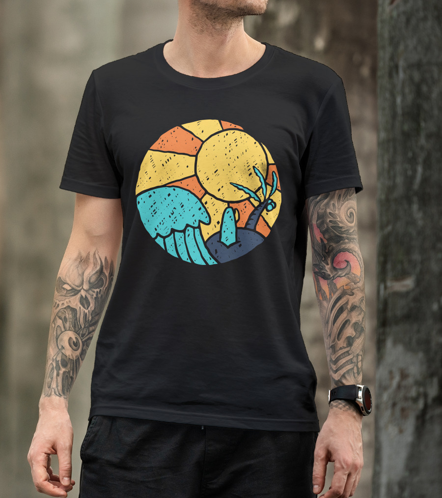 Beach Vibes Sun Wave Palm Tree T-Shirt