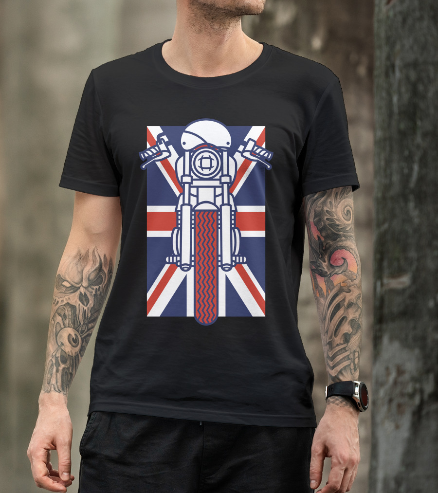British Biker Union Jack Motorcycle T-Shirt