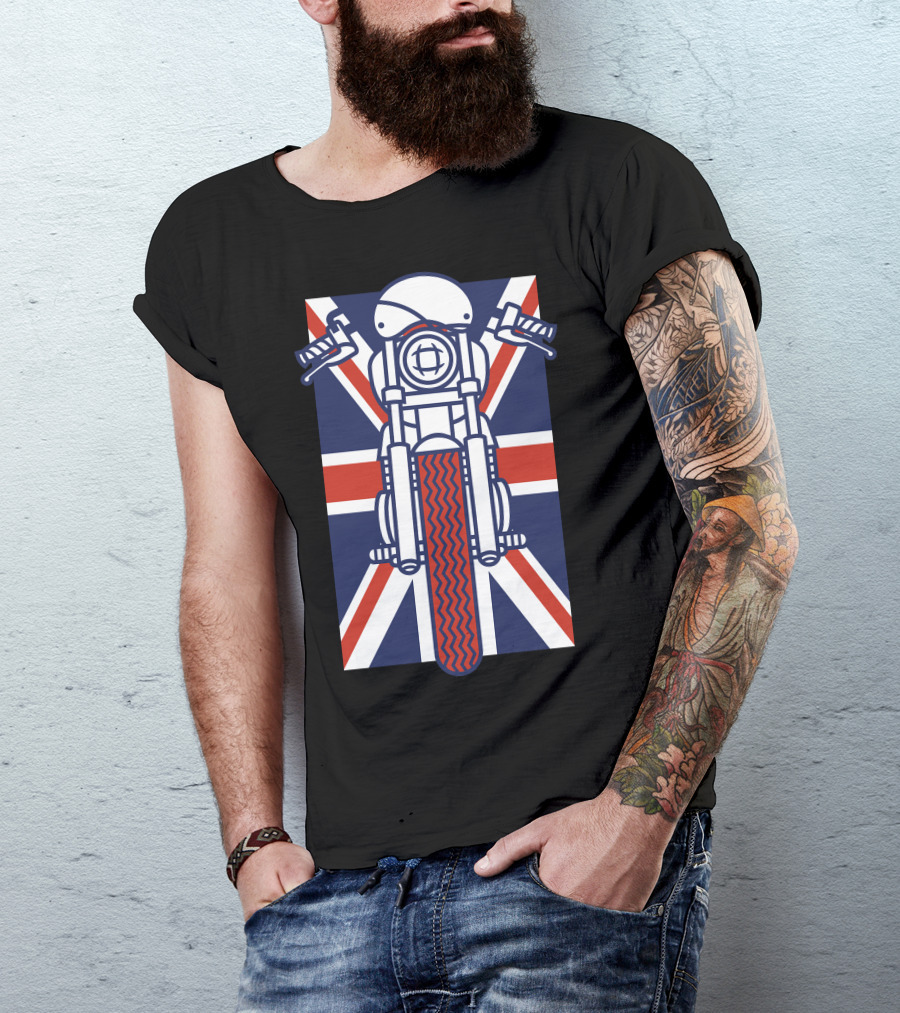 British Biker Union Jack Motorcycle T-Shirt