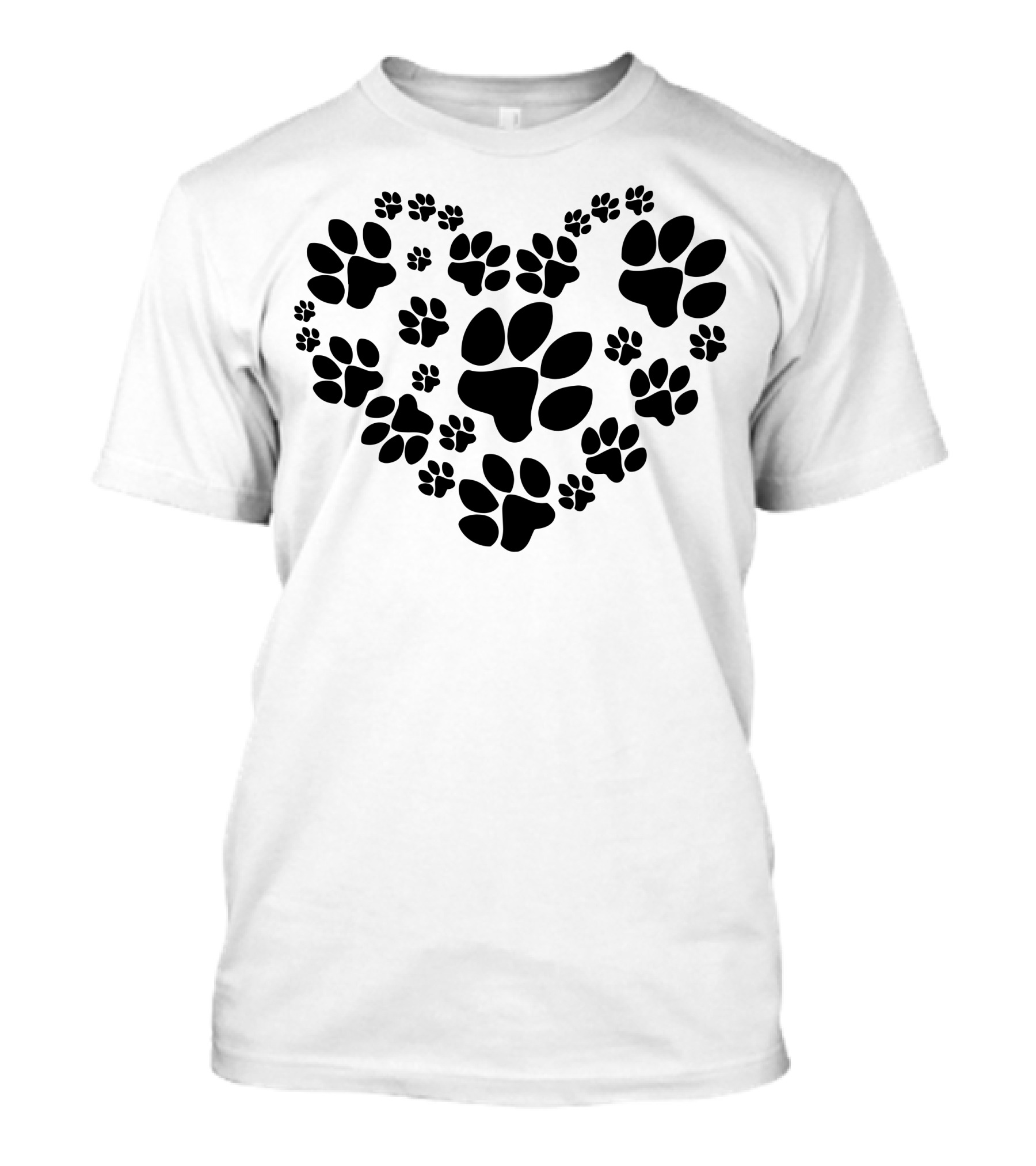 Cat Love Heart With Paw Prints T-Shirt