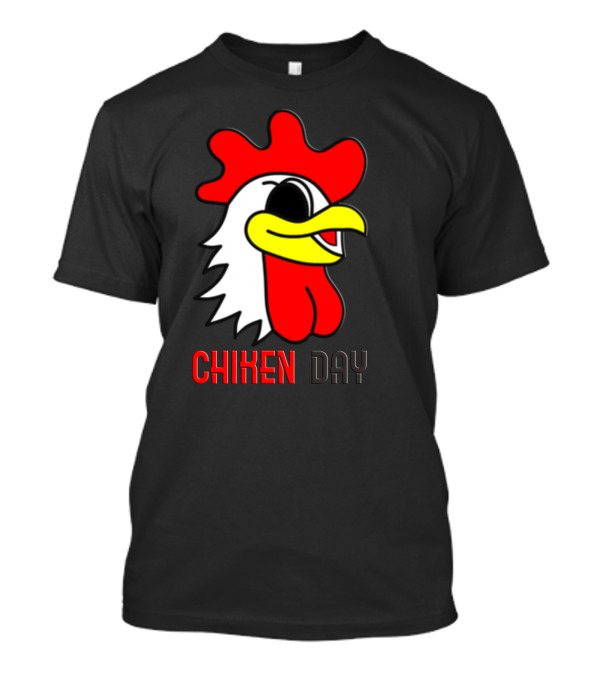 CHIKEN DAY Rooster Cartoon Face T-Shirt