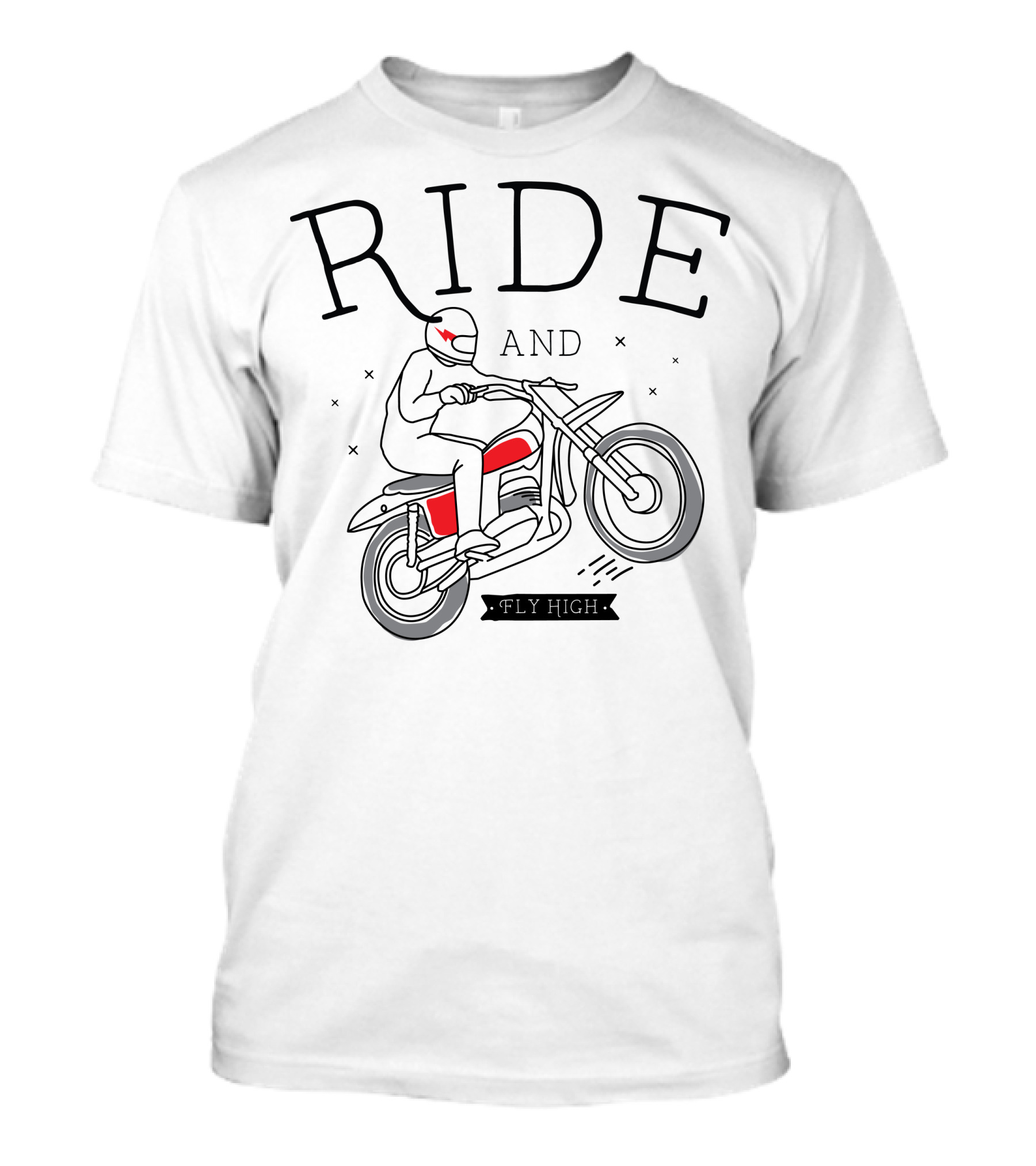 Ride And Fly High Motorcycle Adventure Rider T-Shirt