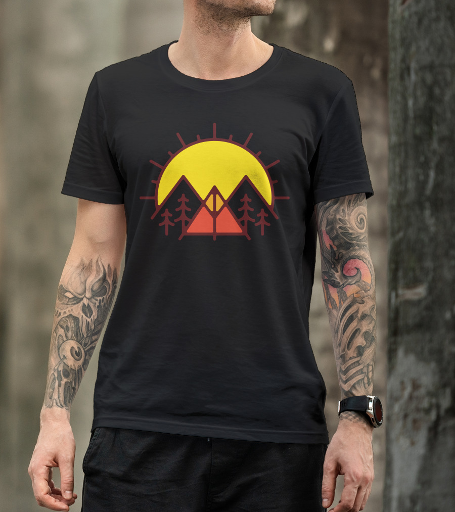 Sunrise Camp Vintage Wilderness Adventure Forest Tent T-Shirt