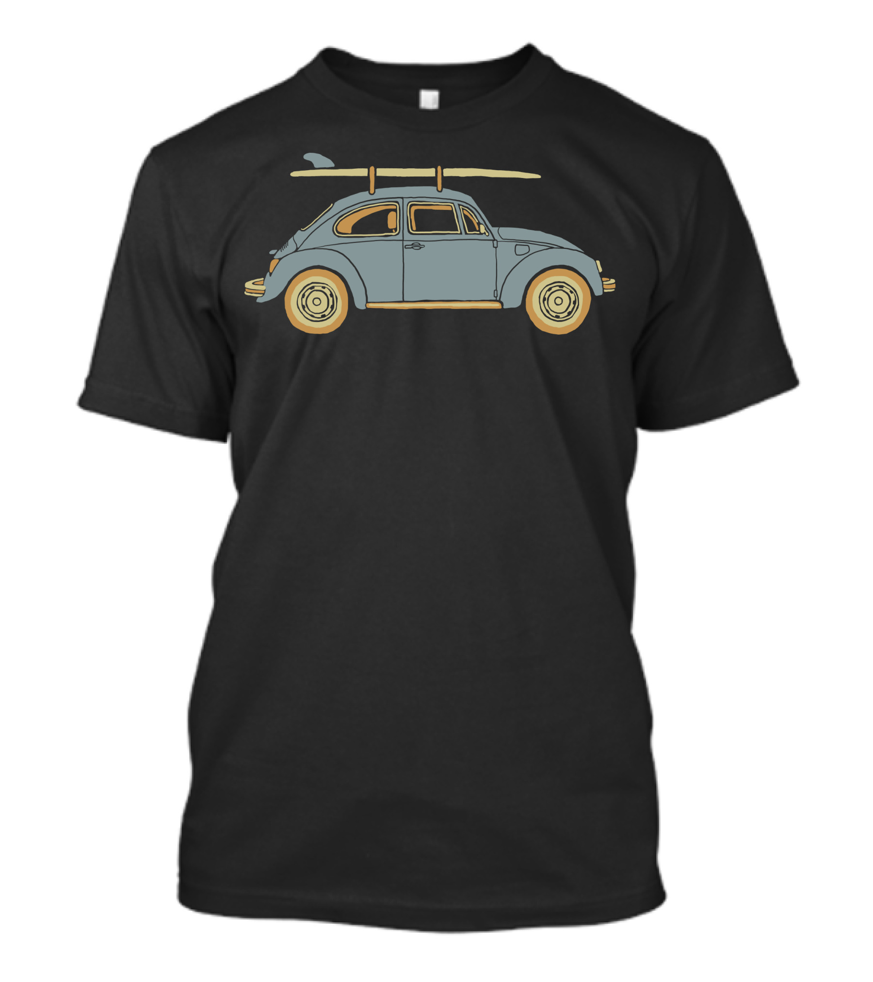 Surf Car Classic Vintage Beetle With Surfboard T-Shirt